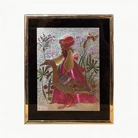 Front view showing artwork, frame, subject matter