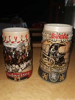 Front views of both steins