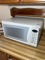 Full view of Panasonic microwave on countertop