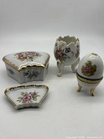 Group shot showing all four Shafford porcelain items