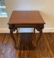 Top view showing square tabletop and finish