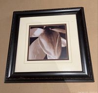 Front view of framed floral print