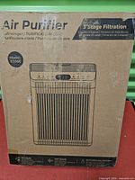 Box showing air purifier image and model ET066