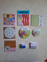 Front view of all nine origami paper packs