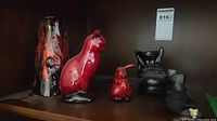 Group shot of all five ceramic items on shelf