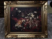 Full view of framed abstract painting