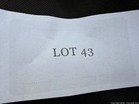 Lot tag identifying the lot