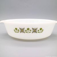 Side view showing Meadow Green floral pattern