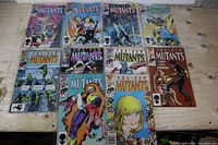Group shot of all ten New Mutants comics in sleeves