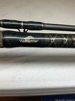 Close-up of Tsunami logo on rod blank