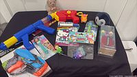 All items laid out on black surface