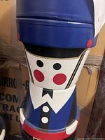 Close-up of nutcracker face showing paint detail