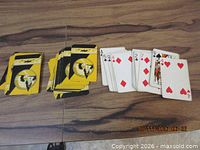 playing card deck split to show backs and faces