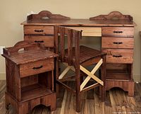 desk, chair and end table grouped together