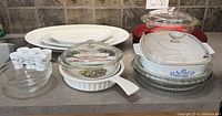 Group shot of casseroles, pie plates, bowls, platters, egg cups