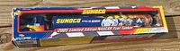 Front of original 2005 Sunoco NASCAR window box showing full view of fuel tanker toy truck