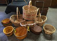 Group shot of all baskets arranged on floor