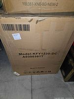 Factory-sealed shipping box showing model number KFY1230-DC-A0300391T