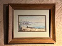 Front view of framed watercolor showing entire artwork and frame