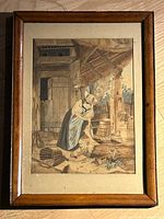 Full view of framed etching