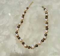 Full view of necklace laid out showing bead pattern