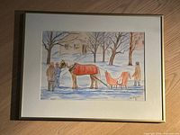 Front view of framed painting showing full composition and frame style