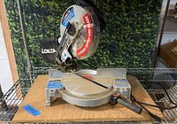 Overall front view of Delta 10-inch compound miter saw on work surface