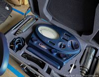 Mark Super VII Quantum E Meter inside fitted foam case with cables and accessories.
