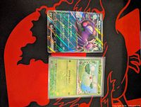 Fronts of both Japanese Pokémon cards in sleeves