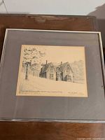 Full framed drawing showing artwork, mats and metal frame