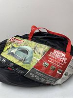Carry bag showing Coleman Skydome Waterfall 8-Person Tent graphics