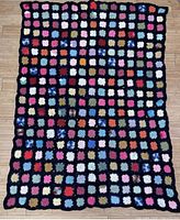 Full view of afghan showing overall pattern and dimensions