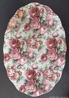 front view of tray showing full rose pattern