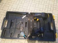 Mastercraft air powered finishing nailer with accessories inside carrying case