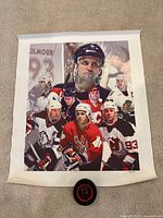 Entire print laid flat with curling edges, showing overall artwork and numbering