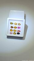 Loose pear-cut multicolour tourmalines in display box