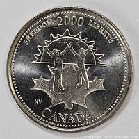 Reverse showing Freedom-Liberté design and date