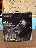 Front of original Sony GV-8 Video Walkman box