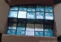 Box containing 30 individually boxed halogen MR-16 bulbs.