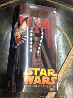 Front view of new Shaak Ti Star Wars 2005 action figure in original window box with clear plastic.