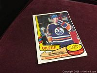 Front of the hockey card showing Wayne Gretzky in Edmonton Oilers uniform with 2nd Team All-Star text