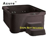 Hot tub shell showing lounge seat, foot jets and control panel