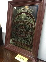 Framed mirrored sign with Chivas Regal branding, showing front.