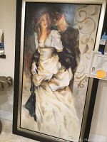 Front view of framed painting showing subject and frame style