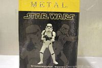 Box front showing Star Wars Metal and the Stormtrooper Sentry figurine image