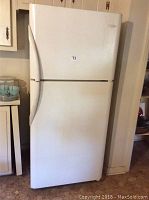 Frigidaire Gallery white refrigerator closed front view.