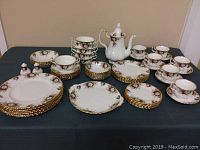 Overview of all pieces arranged on table