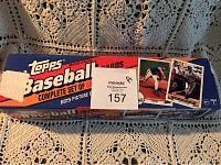 Top and side views of the sealed 1993 Topps baseball card complete set box showing branding, card count, and taped side.