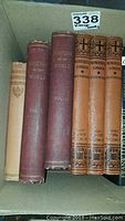 Seven vintage hardcover books including Customs of the World volumes and Wonderful London illustrated volumes, showing spines and titles