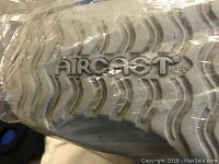 Close-up photo of the sole of an Aircast walking boot showing the Aircast logo.